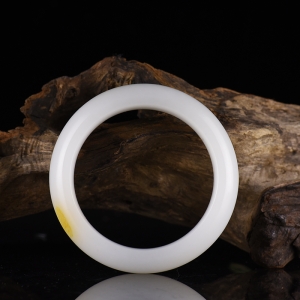 56.0mm山料和田羊脂白玉扁镯