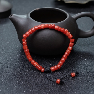 阿卡珊瑚桶珠手串