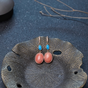 18K深水珊瑚耳坠