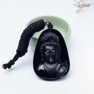 冰种墨翠观音吊坠