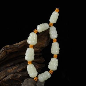 山料和田白玉十八罗汉手串