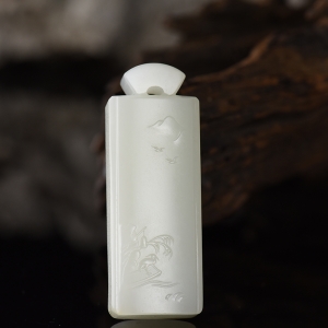 籽料和田白玉登高望远印章吊坠两用款