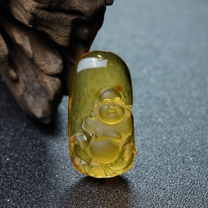 金珀弥勒佛吊坠