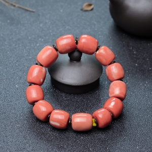 MOMO珊瑚桶珠单圈手串