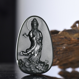 山料和田青玉观音吊坠