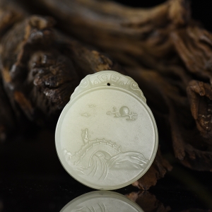 山料和田白玉荣归图吊坠