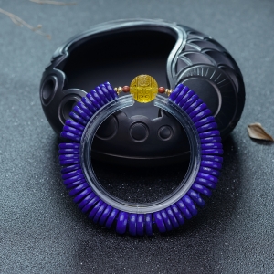 紫蓝色青金石隔片单圈手串