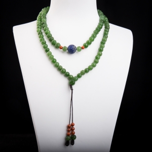 山料和田碧玉莲花108佛珠