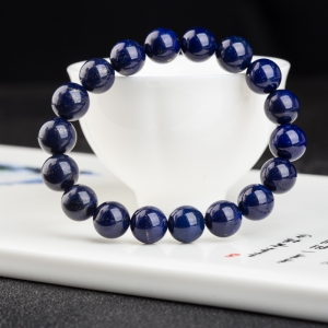 11.3mm紫蓝色青金石单圈手串
