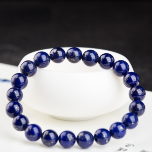 10.7mm深蓝色青金石单圈手串