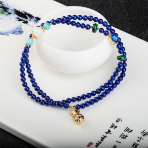 深蓝色青金石多圈手串