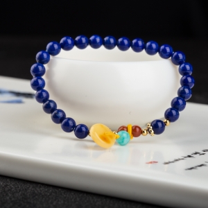 深蓝色青金石单圈手串