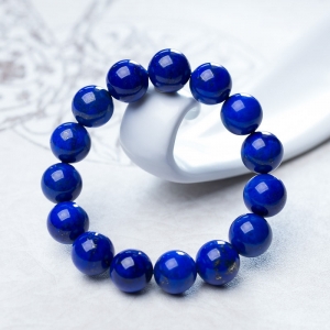 12.5mm天蓝色青金石单圈手串