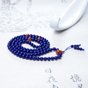 7mm深蓝色青金石108佛珠