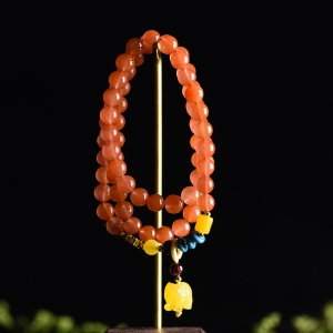 7.0mm樱桃红南红多圈手串