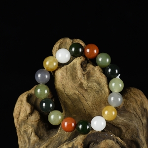 12.0mm山料和田玉多宝单圈手串