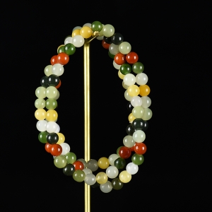 6.5mm山料和田玉多宝多圈手串