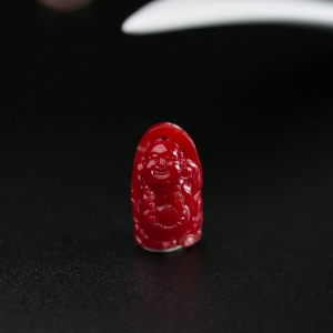 阿卡牛血红珊瑚弥勒佛吊坠