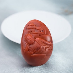 柿子红南红佛吊坠