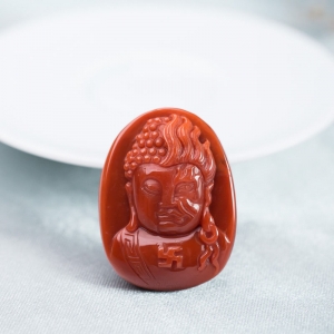 柿子红南红一念之间吊坠