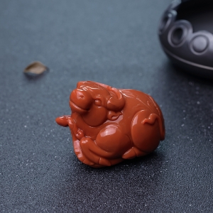 柿子红南红扭转乾坤摆件