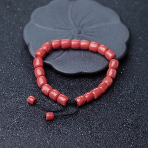 MOMO珊瑚桶珠单圈手串