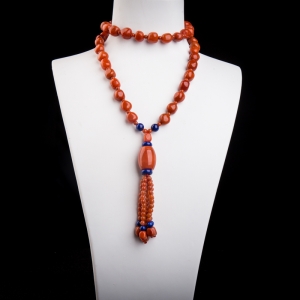 柿子红南红随形项链