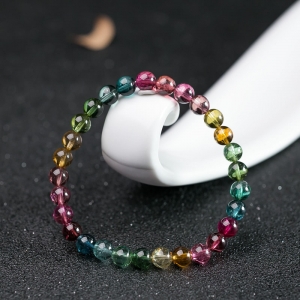 6mm彩虹碧玺单圈手串