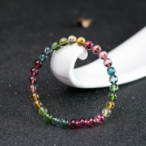 6mm彩虹碧玺单圈手串