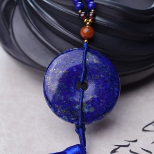 天蓝色青金石毛衣链