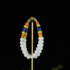 6.5mm山料和田白玉单圈手串