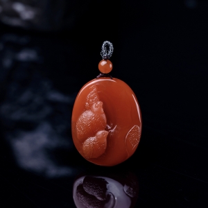 柿子红南红岁岁平安吊坠