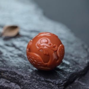 柿子红南红牡丹引凤配珠