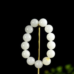 山料和田白玉圆珠单圈手串