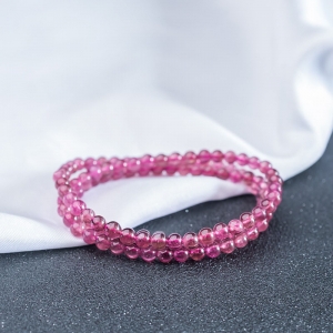 4.5mm玫红碧玺多圈手串