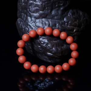 10mm柿子红南红单圈手串