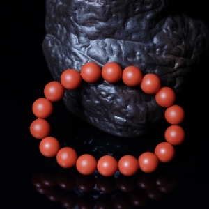 11.5mm柿子红南红单圈手串