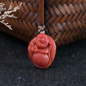 柿子红南红佛吊坠