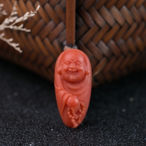 柿子红南红佛吊坠