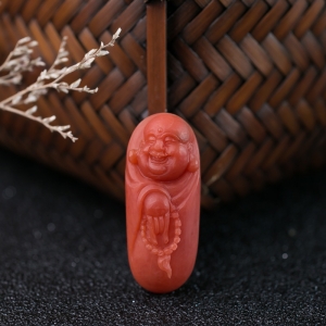 柿子红南红佛吊坠