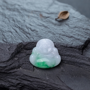 糯种飘翠翡翠佛吊坠
