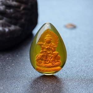 墨西哥蓝珀普贤菩萨吊坠