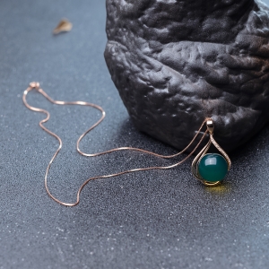 18K墨西哥蓝珀项链