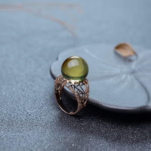 18K墨西哥蓝珀戒指