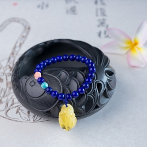 6.5mm天蓝色青金石单圈手串