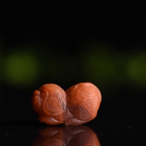 柿子红南红旺财吊坠