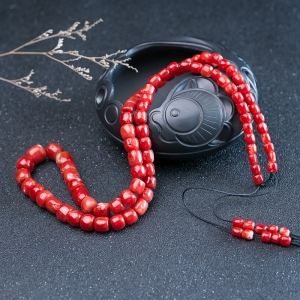 阿卡珊瑚桶珠塔链