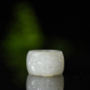 山料和田白玉貔貅指环