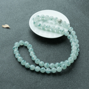 11mm糯冰种飘花翡翠项链