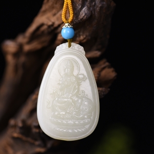 山料和田白玉普贤菩萨吊坠